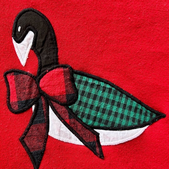 Vintage Red Holiday Patchwork Sweatshirt - Picture 7 of 11